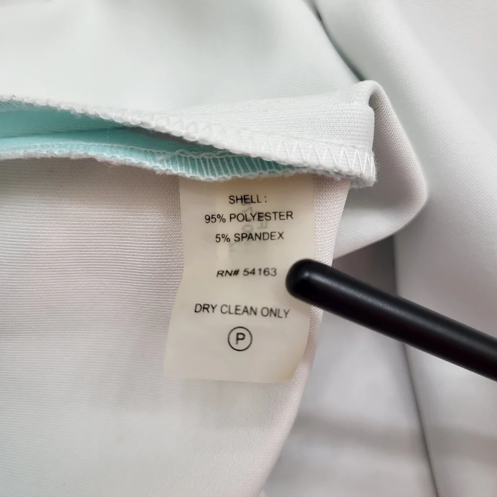 Calvin Klein Midi Sheath Dress Robin Egg Blue White Floral Church Career Size 12 - Picture 11 of 12